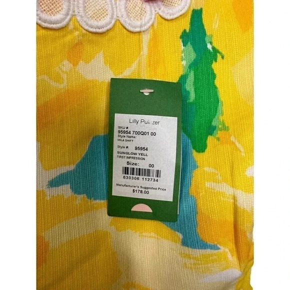 NWT Lilly Pulitzer Yellow Mila Shift Dress First Impressions Sunglow Yellow 00 - Picture 6 of 13